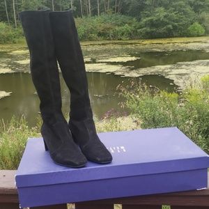 Stuart Weitzman Size 7M Emphatic Black Suede Boots